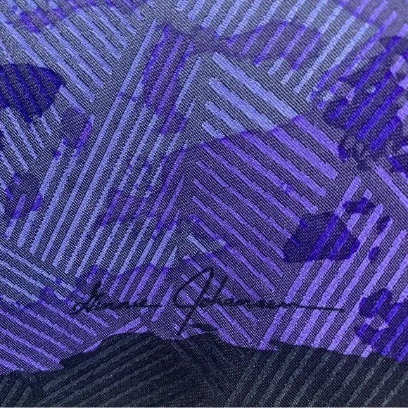 Ginnie Johansen 100% Silk Abstract Geometric Square Scarf‎ Multicolor - Picture 6 of 12